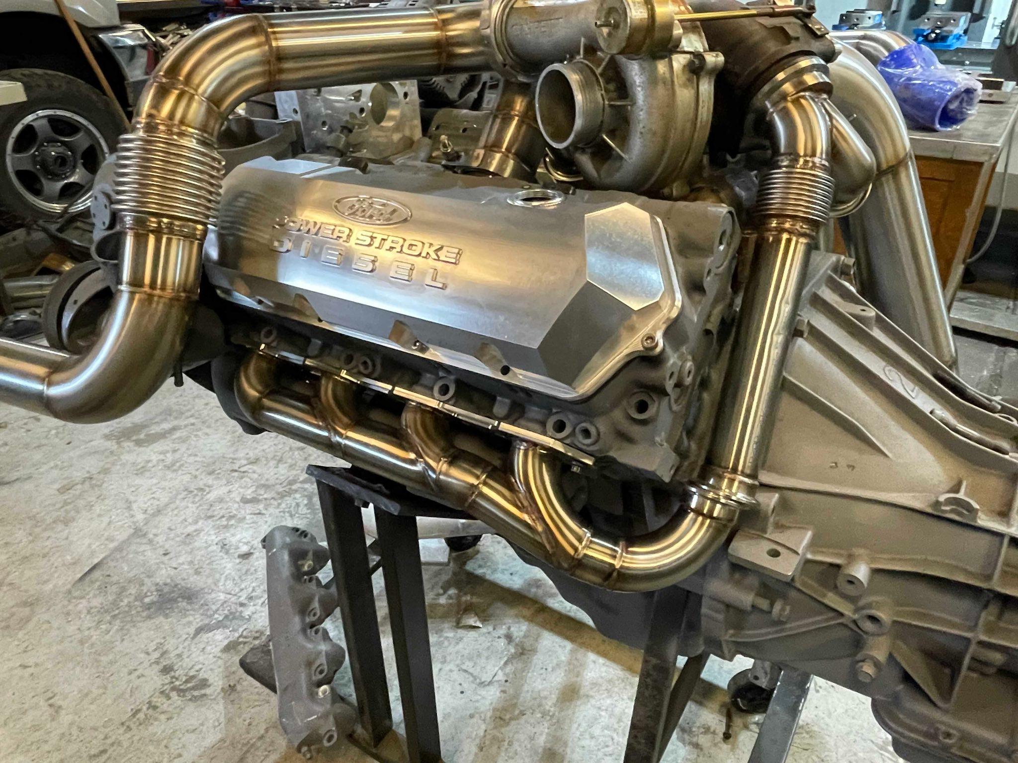 Banded Header UltraFlo Billet V-band Header and Bellowed Up Pipes Kit – Ultra Diesel ...